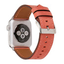 For Apple Watch Series 3 & 2 & 1 42mm Fresh Style Genuine Leather Watch Band(Red)