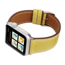 For Apple Watch Series 3 & 2 & 1 42mm Fresh Style Genuine Leather Watch Band(Yellow)