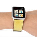 For Apple Watch Series 3 & 2 & 1 42mm Fresh Style Genuine Leather Watch Band(Yellow)