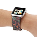 For Apple Watch Series 3 & 2 & 1 38mm Retro Flower Series Genuine Leather Watch Band