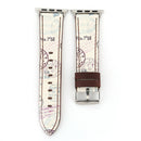 For Apple Watch Series 3 & 2 & 1 38mm Retro Flower Series Genuine Leather Watch Band