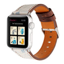 For Apple Watch Series 3 & 2 & 1 38mm Retro Flower Series Genuine Leather Watch Band