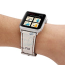 For Apple Watch Series 3 & 2 & 1 38mm Retro Flower Series Genuine Leather Watch Band