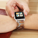 For Apple Watch Series 3 & 2 & 1 38mm Retro Flower Series Genuine Leather Watch Band