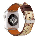 For Apple Watch Series 3 & 2 & 1 38mm Retro Flower Series Genuine Leather Watch Band