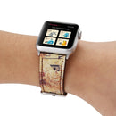 For Apple Watch Series 3 & 2 & 1 38mm Retro Flower Series Genuine Leather Watch Band