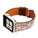 For Apple Watch Series 3 & 2 & 1 38mm Retro Flower Series Genuine Leather Watch Band