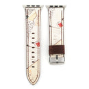 For Apple Watch Series 3 & 2 & 1 42mm Retro Flower Series Genuine Leather Watch Band