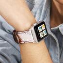 For Apple Watch Series 3 & 2 & 1 42mm Retro Flower Series Genuine Leather Watch Band