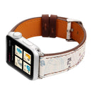 For Apple Watch Series 3 & 2 & 1 42mm Retro Flower Series Genuine Leather Watch Band
