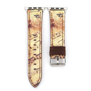 For Apple Watch Series 3 & 2 & 1 42mm Retro Flower Series Genuine Leather Watch Band