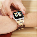 For Apple Watch Series 3 & 2 & 1 42mm Retro Flower Series Genuine Leather Watch Band