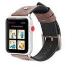 Crowe Star Embossing Texture Genuine Leather Wrist Watch Band for Apple Watch Series 3 & 2 & 1 38mm(Khaki)