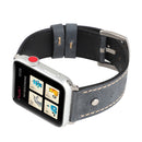 Crowe Star Embossing Texture Genuine Leather Wrist Watch Band for Apple Watch Series 3 & 2 & 1 42mm(Grey)