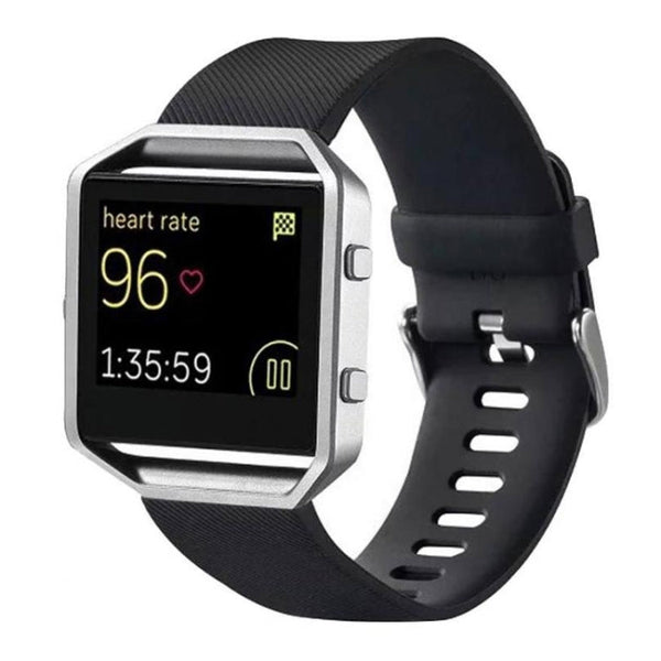 For Fitbit Blaze Watch Oblique Texture Silicone Watchband, Large Size, Length: 17-20cm(Black)