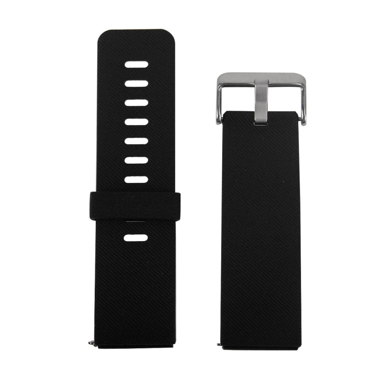 For Fitbit Blaze Watch Oblique Texture Silicone Watchband, Large Size, Length: 17-20cm(Black)