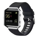 For Fitbit Blaze Watch Oblique Texture Silicone Watchband, Large Size, Length: 17-20cm(Black)