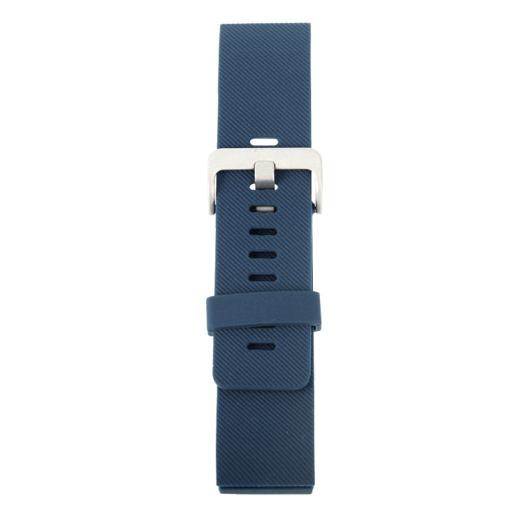 For Fitbit Blaze Watch Oblique Texture Silicone Watchband, Large Size, Length: 17-20cm(Dark Blue)
