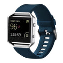 For Fitbit Blaze Watch Oblique Texture Silicone Watchband, Large Size, Length: 17-20cm(Dark Blue)