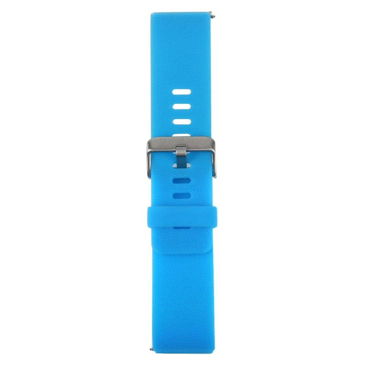 For Fitbit Blaze Watch Oblique Texture Silicone Watchband, Large Size, Length: 17-20cm(Blue)