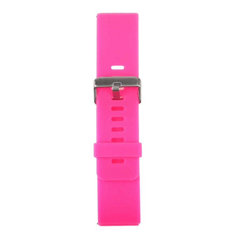 For Fitbit Blaze Watch Oblique Texture Silicone Watchband, Large Size, Length: 17-20cm(Magenta)