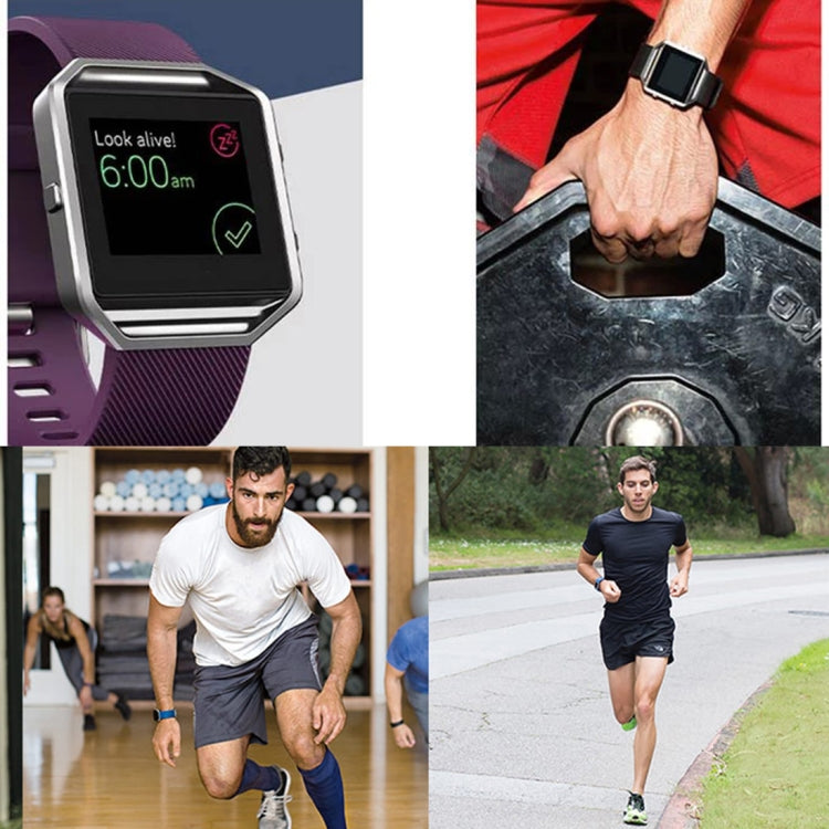 For Fitbit Blaze Watch Oblique Texture Silicone Watchband, Large Size, Length: 17-20cm(Magenta)