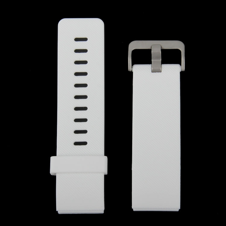For Fitbit Blaze Watch Oblique Texture Silicone Watchband, Large Size, Length: 17-20cm(White)