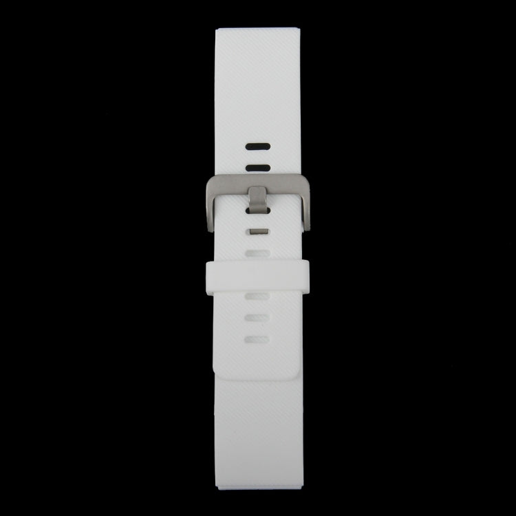 For Fitbit Blaze Watch Oblique Texture Silicone Watchband, Large Size, Length: 17-20cm(White)