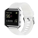 For Fitbit Blaze Watch Oblique Texture Silicone Watchband, Large Size, Length: 17-20cm(White)