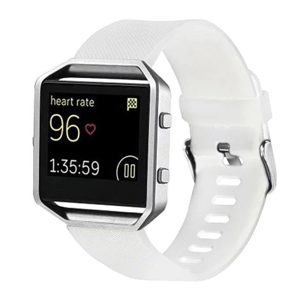 For Fitbit Blaze Watch Oblique Texture Silicone Watchband, Large Size, Length: 17-20cm(White)