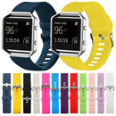 For Fitbit Blaze Watch Oblique Texture Silicone Watchband, Large Size, Length: 17-20cm(Dark Blue)