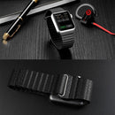 For Apple Watch 38mm Loop Magnetic Closure Clasp PU Leather Watch Band(Black)