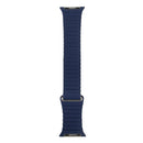 For Apple Watch 38mm Loop Magnetic Closure Clasp PU Leather Watch Band(Dark Blue)