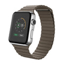 For Apple Watch 38mm Loop Magnetic Closure Clasp PU Leather Watch Band(Brown)