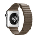 For Apple Watch 38mm Loop Magnetic Closure Clasp PU Leather Watch Band(Brown)
