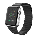 For Apple Watch 42mm Loop Magnetic Closure Clasp PU Leather Watch Band(Black)