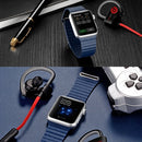 For Apple Watch 42mm Loop Magnetic Closure Clasp PU Leather Watch Band(Dark Blue)