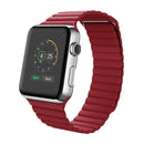 For Apple Watch 42mm Loop Magnetic Closure Clasp PU Leather Watch Band(Red)