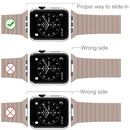 For Apple Watch 42mm Loop Magnetic Closure Clasp PU Leather Watch Band(Brown)