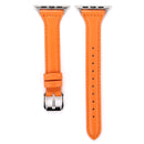 Simple Fashion Genuine Leather T Type Watch Band for Apple Watch Series 3 & 2 & 1 38mm(Orange)
