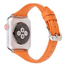 Simple Fashion Genuine Leather T Type Watch Band for Apple Watch Series 3 & 2 & 1 38mm(Orange)
