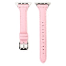 Simple Fashion Genuine Leather T Type Watch Band for Apple Watch Series 3 & 2 & 1 38mm(Pink)