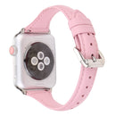 Simple Fashion Genuine Leather T Type Watch Band for Apple Watch Series 3 & 2 & 1 38mm(Pink)
