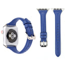 Simple Fashion Genuine Leather T Type Watch Band for Apple Watch Series 3 & 2 & 1 38mm(Blue)