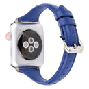 Simple Fashion Genuine Leather T Type Watch Band for Apple Watch Series 3 & 2 & 1 38mm(Blue)