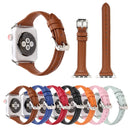 Simple Fashion Genuine Leather T Type Watch Band for Apple Watch Series 3 & 2 & 1 38mm(Blue)