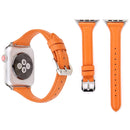 Simple Fashion Genuine Leather T Type Watch Band for Apple Watch Series 3 & 2 & 1 42mm(Orange)