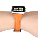 Simple Fashion Genuine Leather T Type Watch Band for Apple Watch Series 3 & 2 & 1 42mm(Orange)