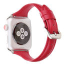 Simple Fashion Genuine Leather T Type Watch Band for Apple Watch Series 3 & 2 & 1 42mm(Red)