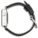 Leather Wrist Watch Band with Stainless Steel Buckle for Apple Watch Series 3 & 2 & 1 38mm(Black)